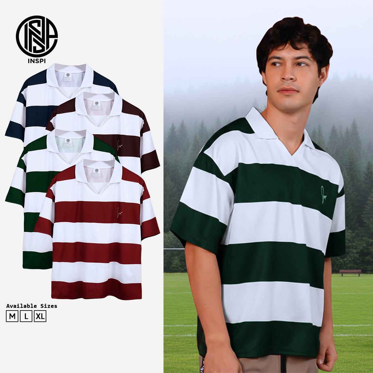 INSPI Rugby Stripes Boxy Drifit Polo Shirt
