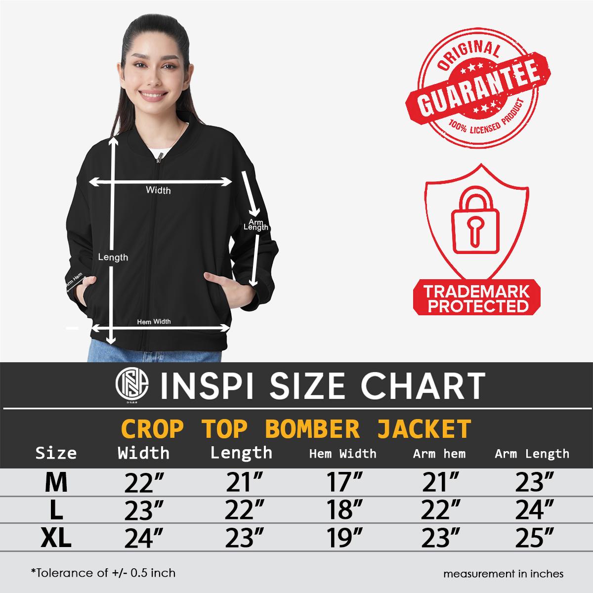 INSPI Korean-Style Cropped Bomber Jacket