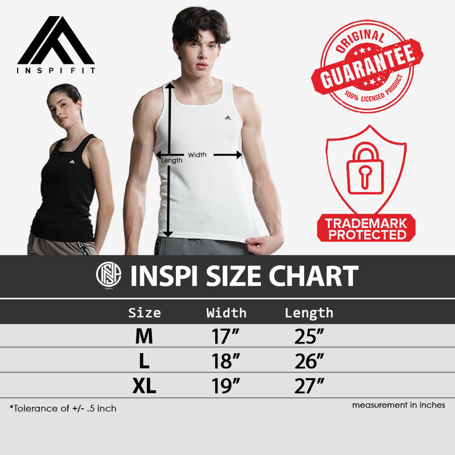 INSPI FIT Active Gym Ribbed Sports Sando