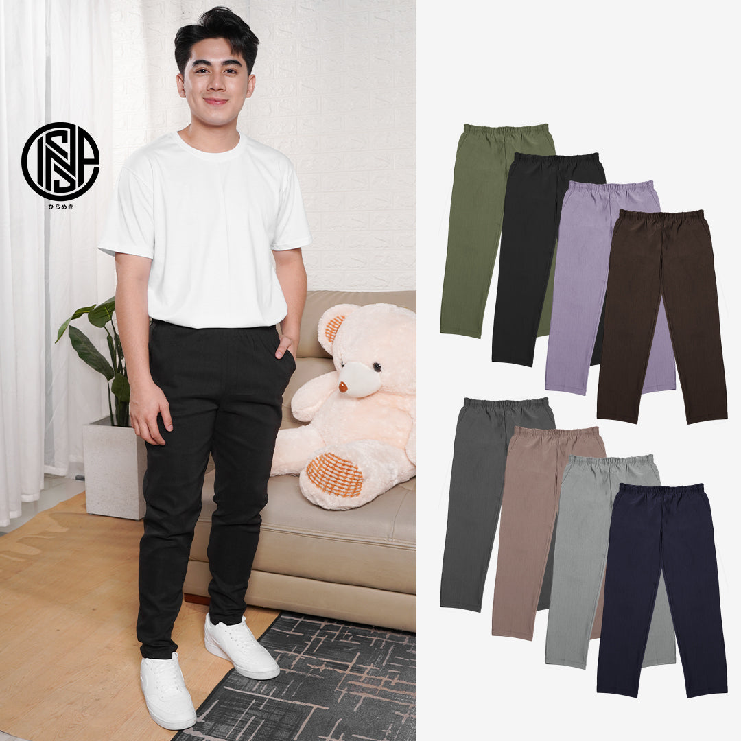 INSPI Trouser Pants for Men with Pockets & Drawstring for Men in Dark Gray