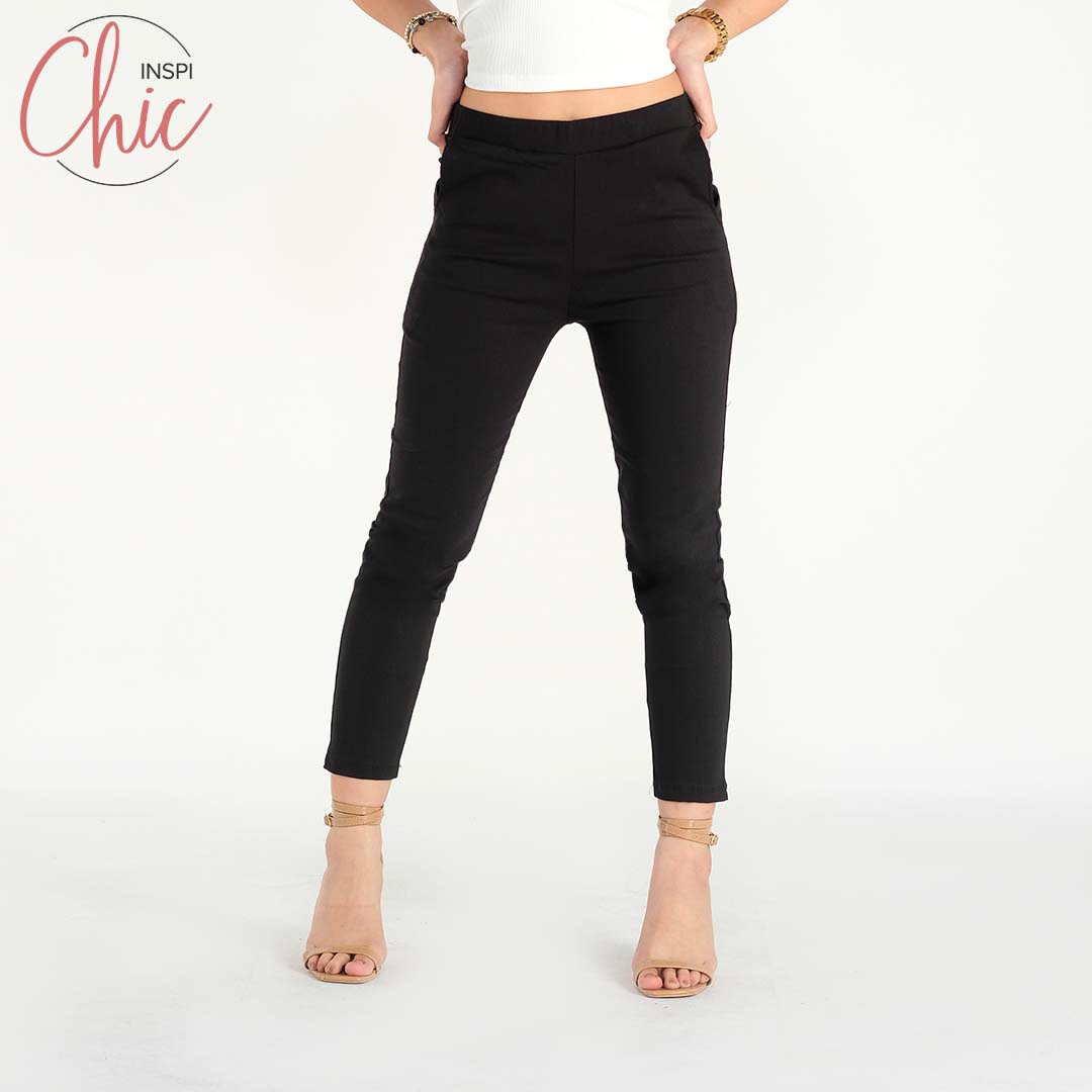 INSPI Chic Ladies Candy Pants Fashion Black Green Purple Brown