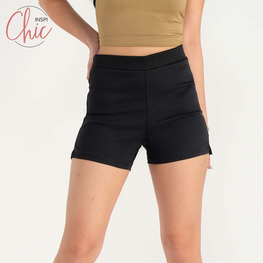 INSPI Chic Ladies High Waist Shorts Fashion Black Green Purple Brown