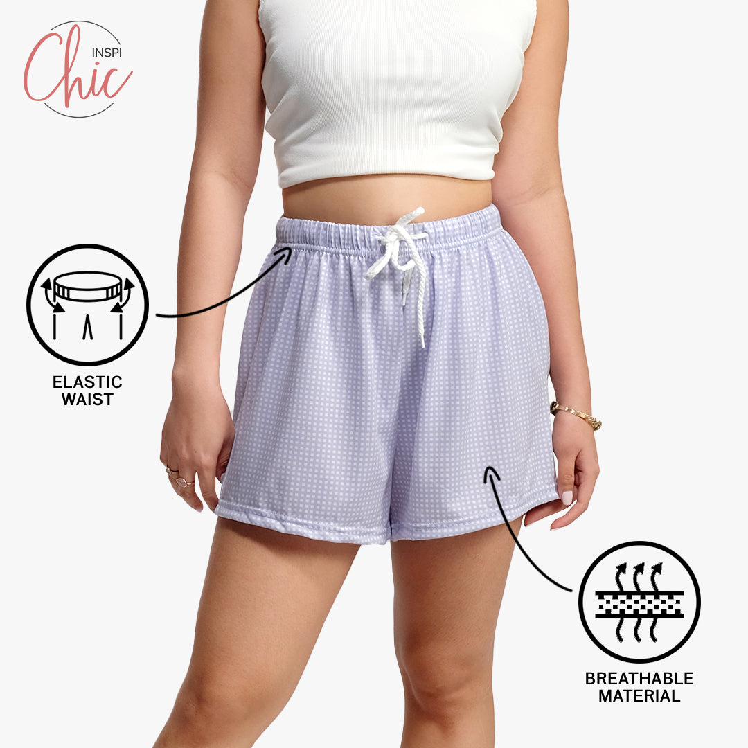 INSPI Chic Boxer Shorts for Women 3pcs Set Assorted Colors Pantulog Short Underwear Pink Blue Violet