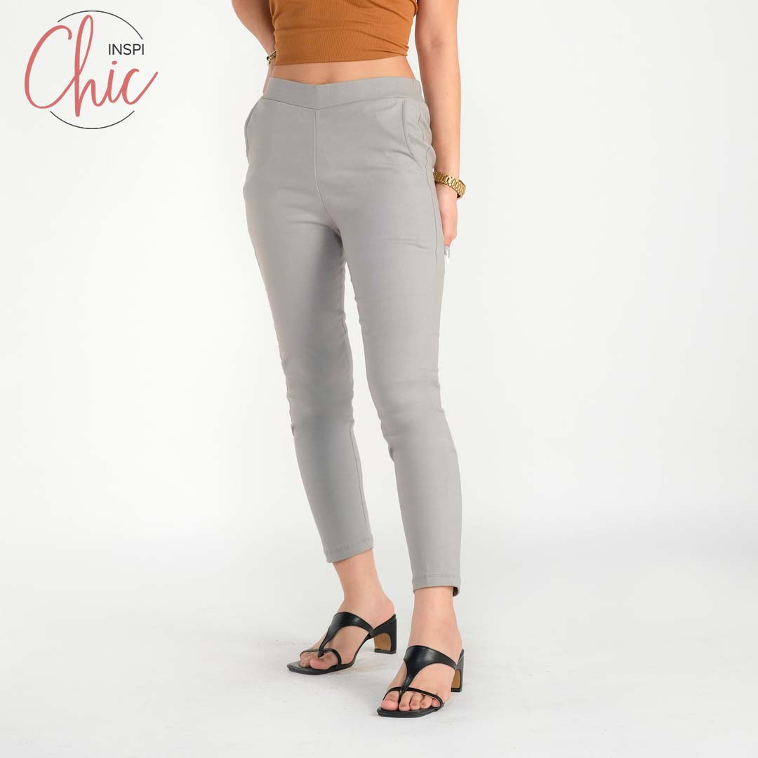 INSPI Chic Ladies Candy Pants Fashion Black Green Purple Brown