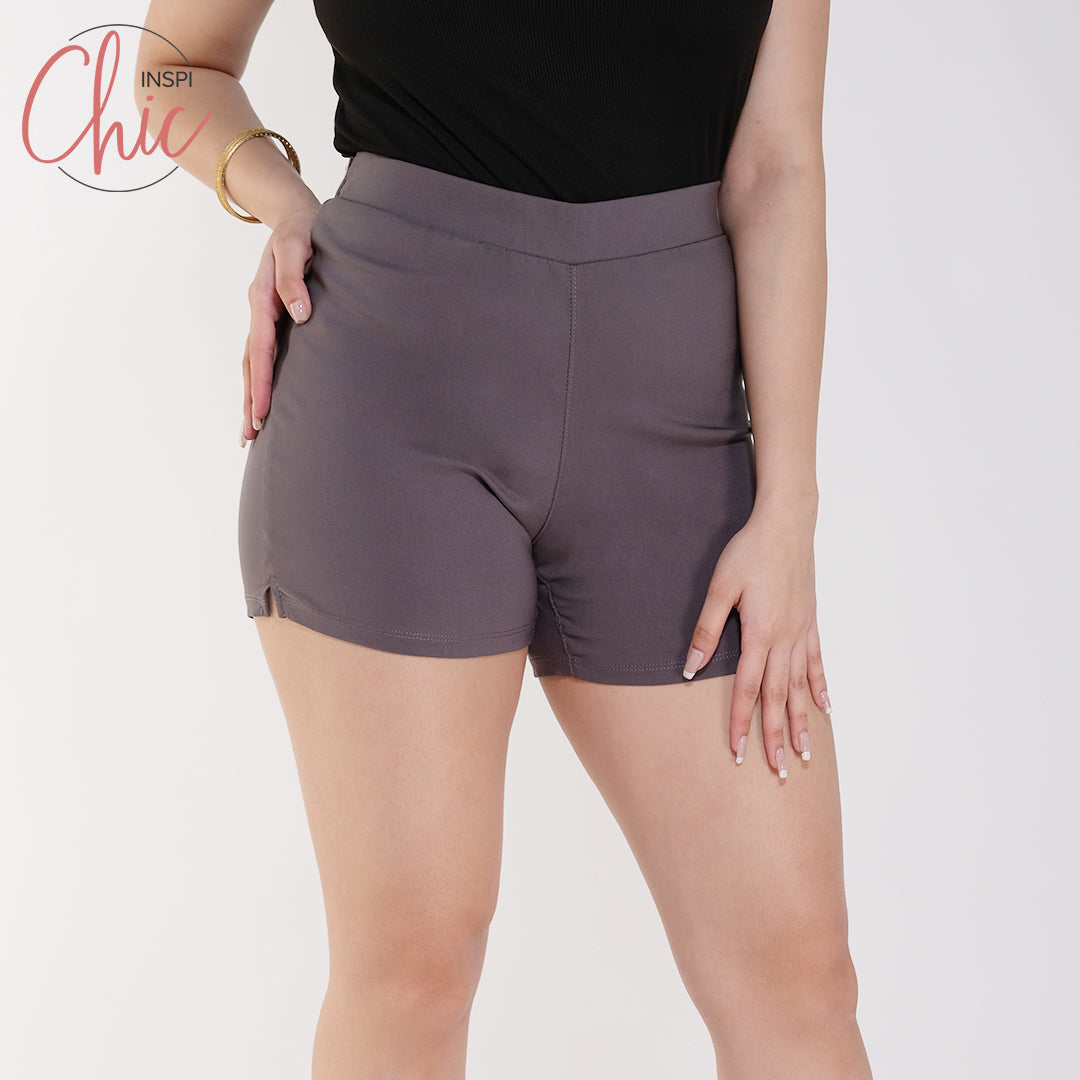 INSPI Chic Ladies High Waist Shorts Fashion Black Green Purple Brown