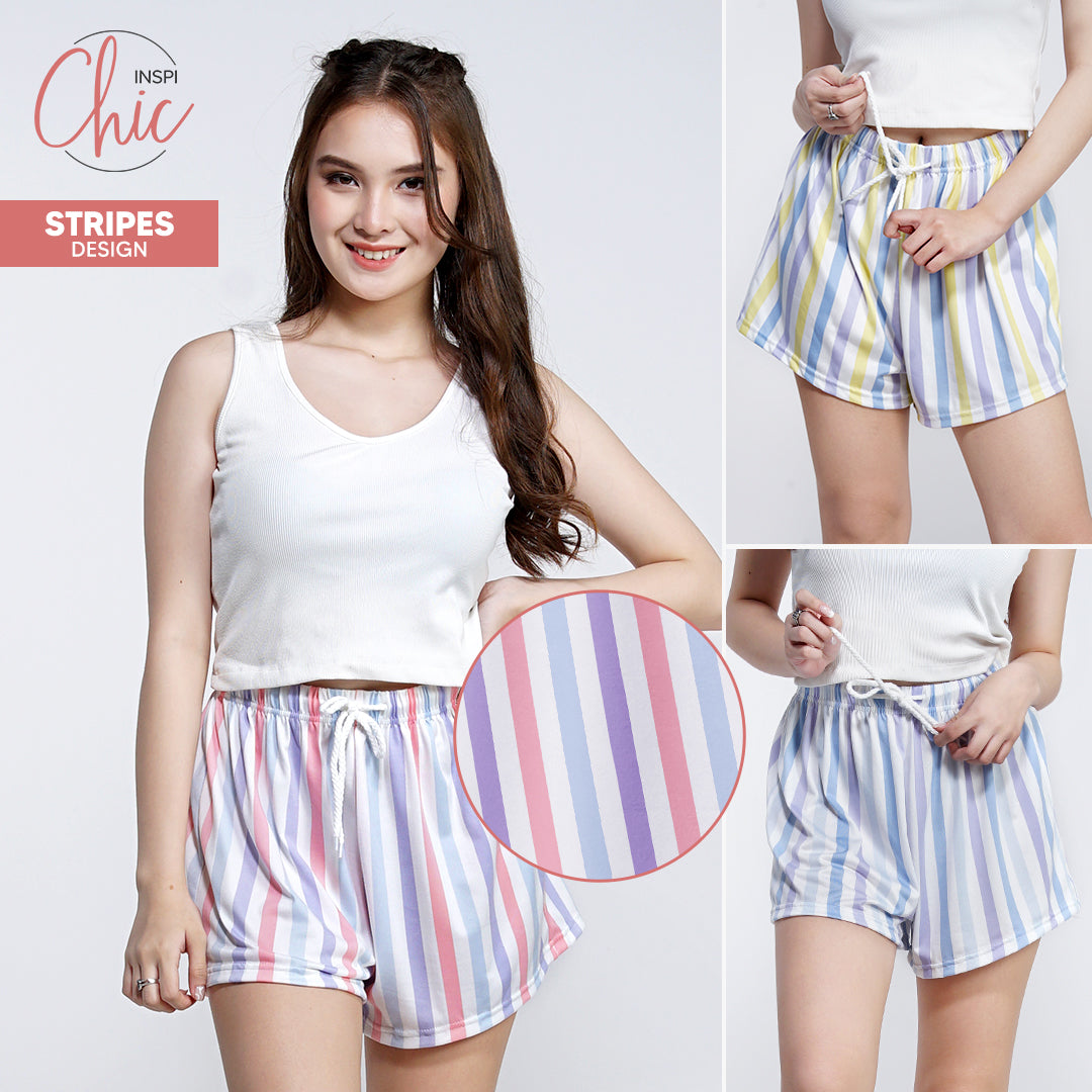 INSPI Chic Boxer Shorts for Women 3pcs Set Assorted Colors Pantulog Short Underwear Pink Blue Violet