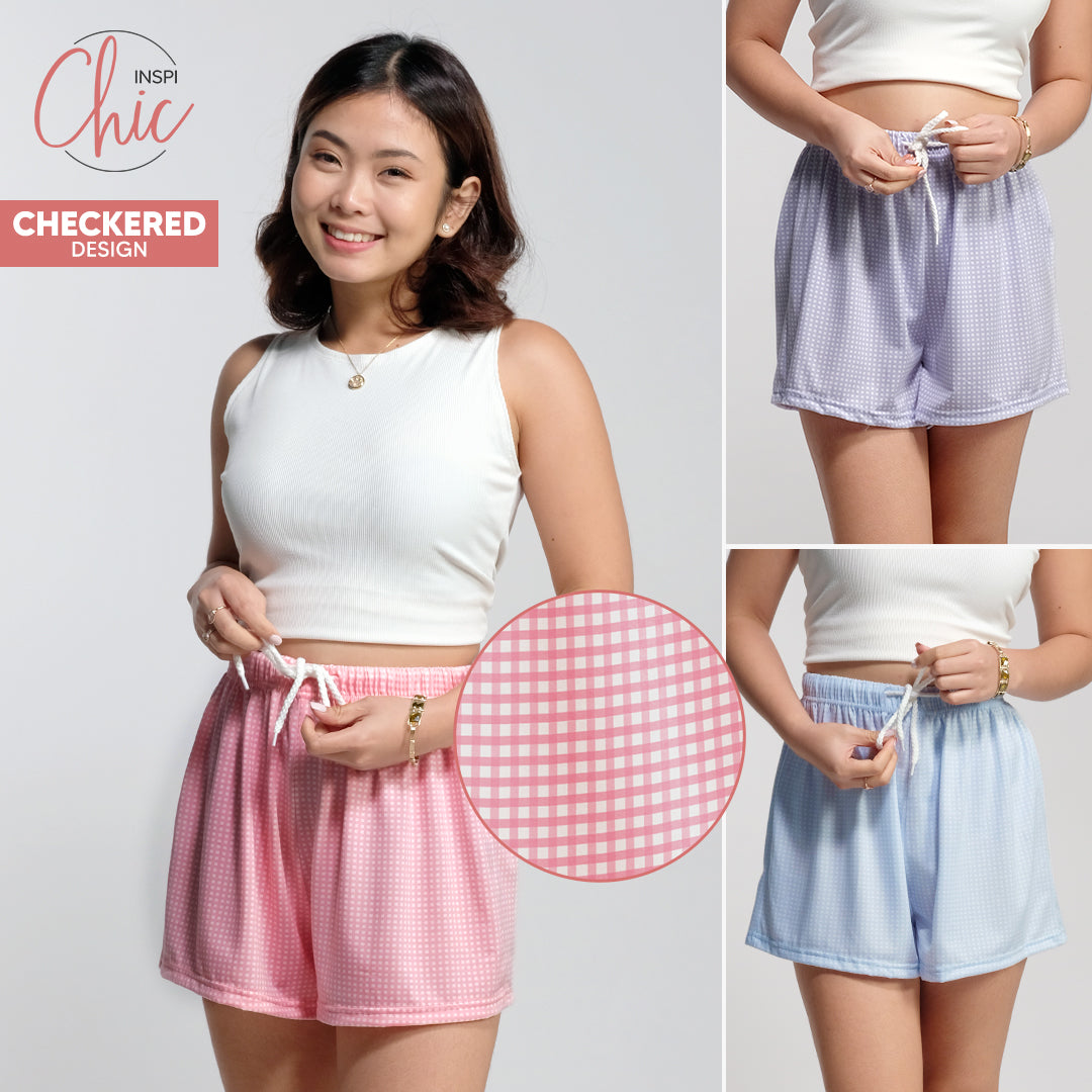 INSPI Chic Boxer Shorts for Women 3pcs Set Assorted Colors Pantulog Short Underwear Pink Blue Violet