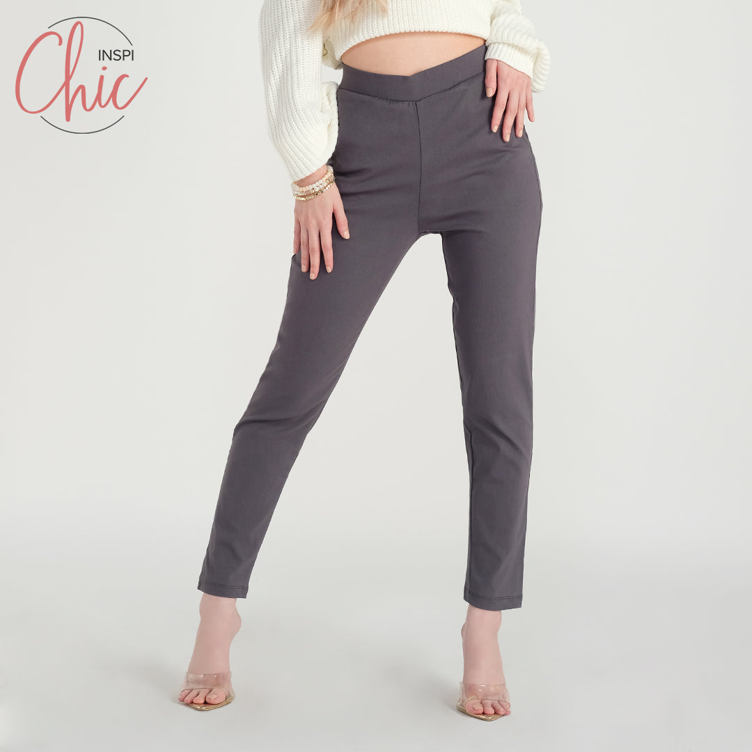 INSPI Chic Ladies Candy Pants Fashion Black Green Purple Brown