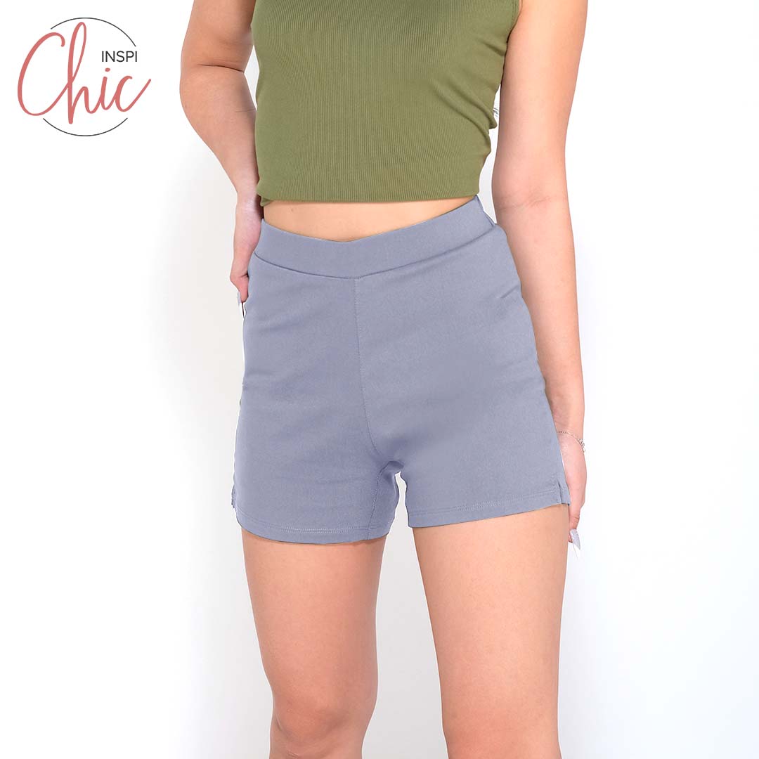 INSPI Chic Ladies High Waist Shorts Fashion Black Green Purple Brown