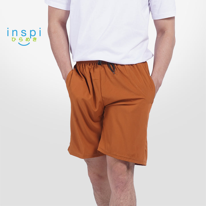 INSPI Training Shorts for Men in Clay Korean Pambahay Summer Casual Comfy Tiktok Short Taslan Men’s