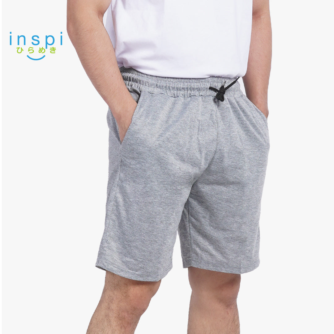 INSPI Walking Shorts for Men Summer in Smoke Gray Cotton Korean Short for Women Plus Size Beach Outfit