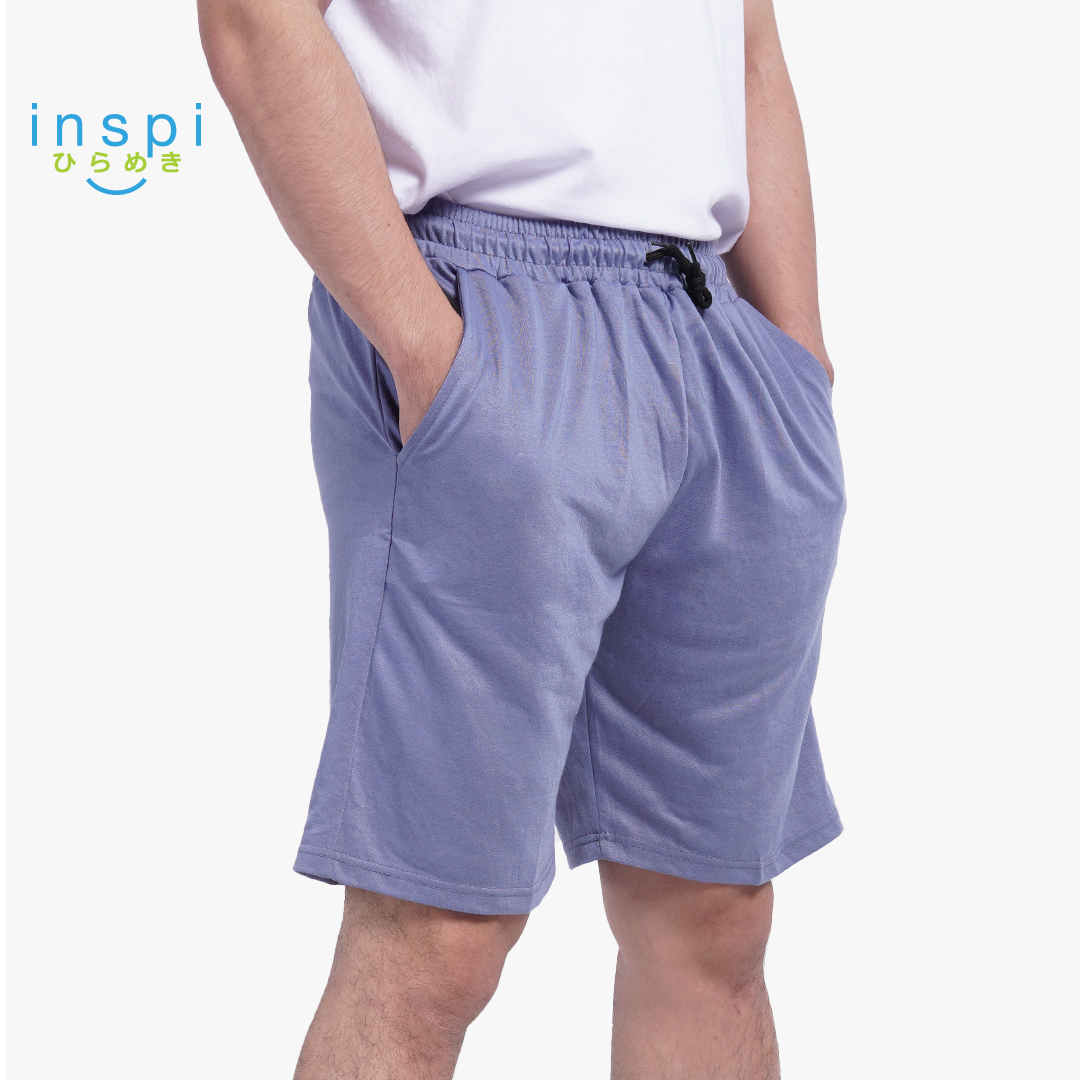 INSPI Walking Shorts for Men Summer in Slate Blue Cotton Korean Short for Women plus size Black Gray Beach Outfit