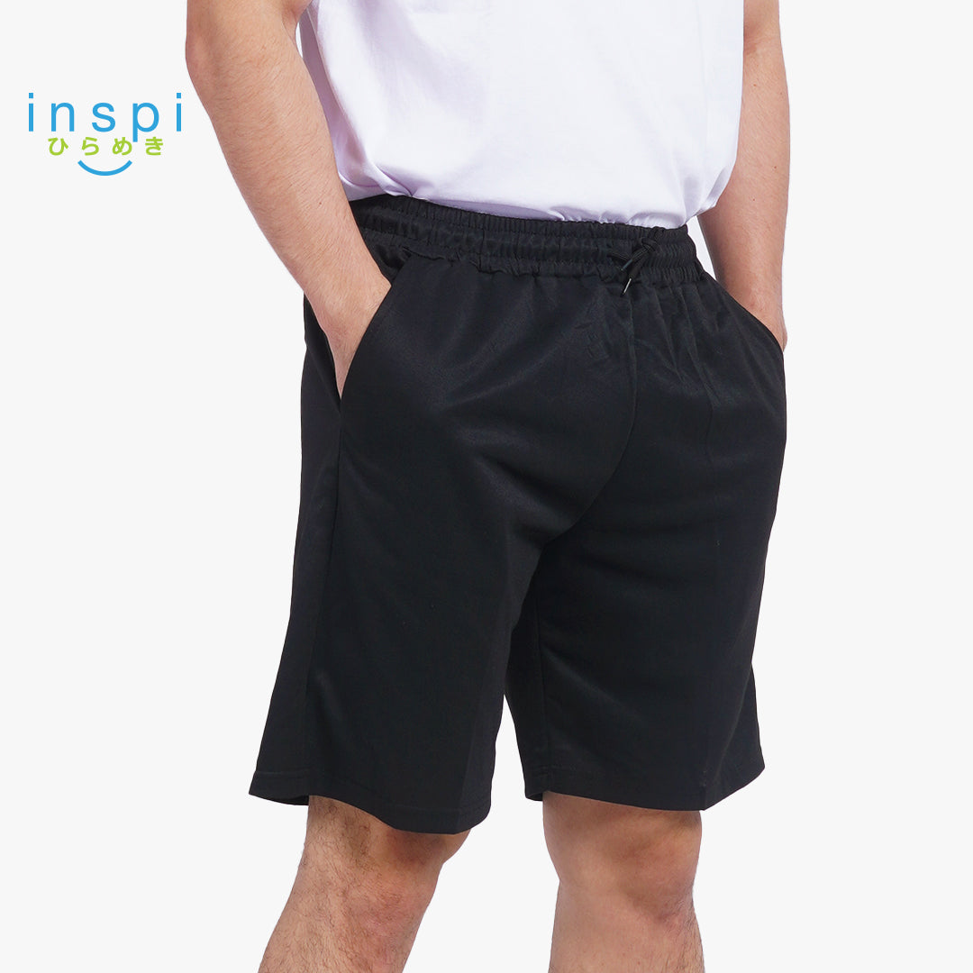 INSPI Walking Shorts for Men Summer in Black Cotton Korean Short for Women Plus Size Beach Outfit