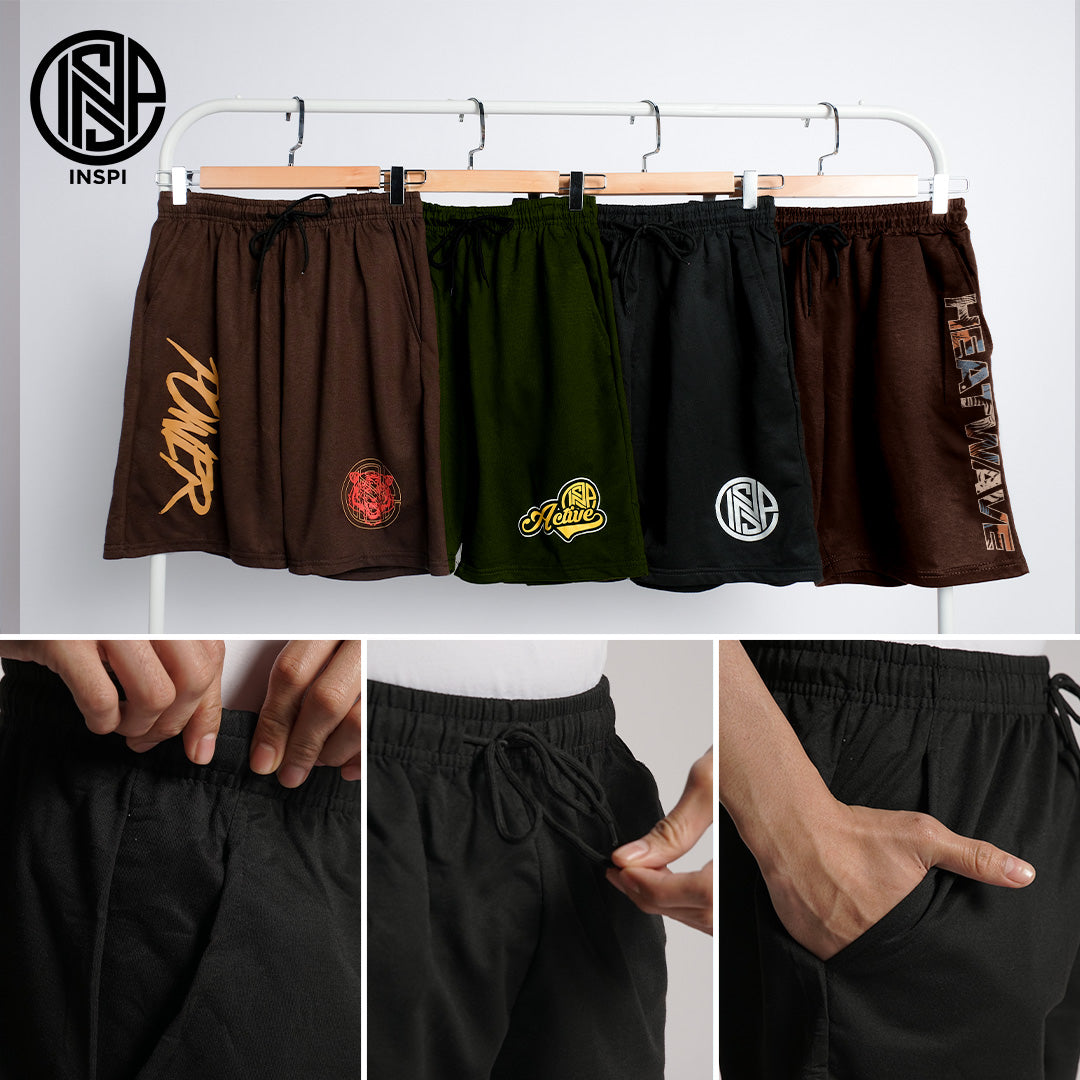 INSPI Summer Walking Shorts for Men Outdoor Korean Short for Women w/ Pockets & String Beach Outfit
