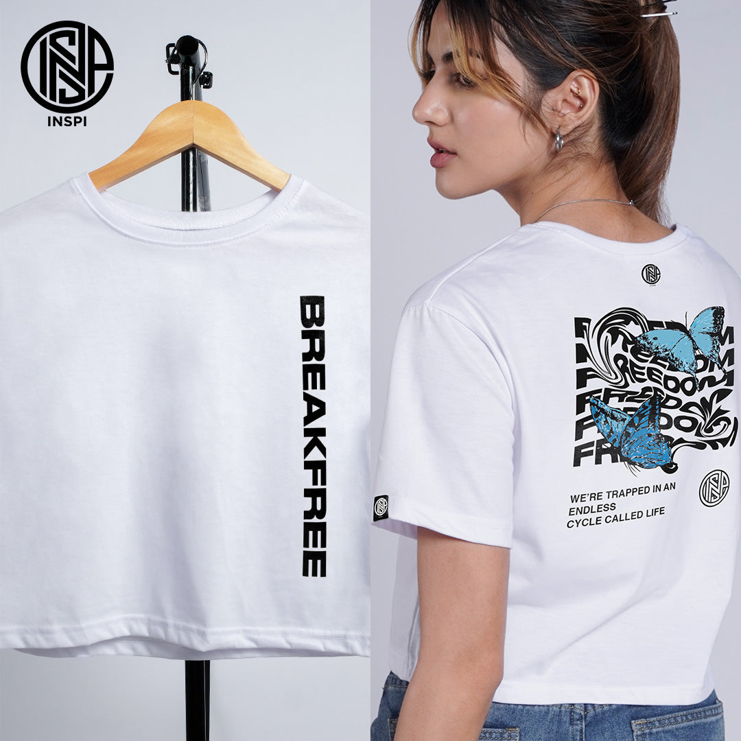INSPI Metamorphosis Crop Tops for Women Summer Korean Trendy Croptop for Women Graphic Beach Outfit
