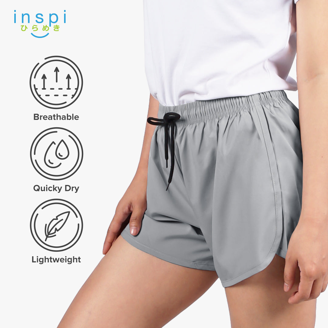 INSPI Running Shorts for Women in Acid Gray