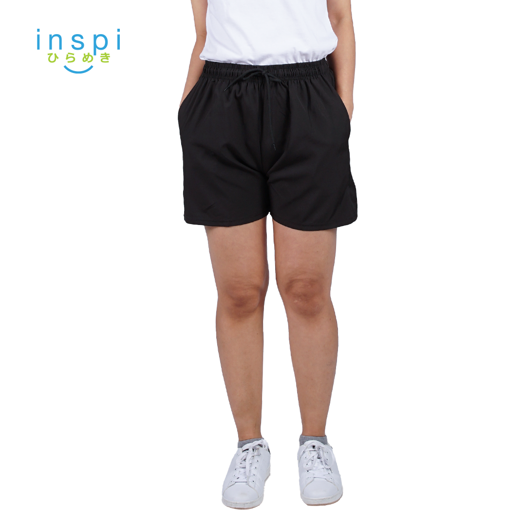 INSPI Training Shorts for Women in Black Korean Pambahay Casual Comfy Tiktok Short Ladies Taslan