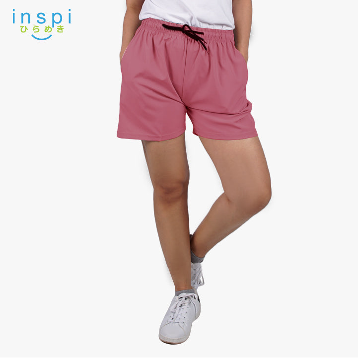 INSPI Training Shorts for Women in Cardinal Rose Korean Pambahay Casual Comfy Tiktok Short Ladies Taslan