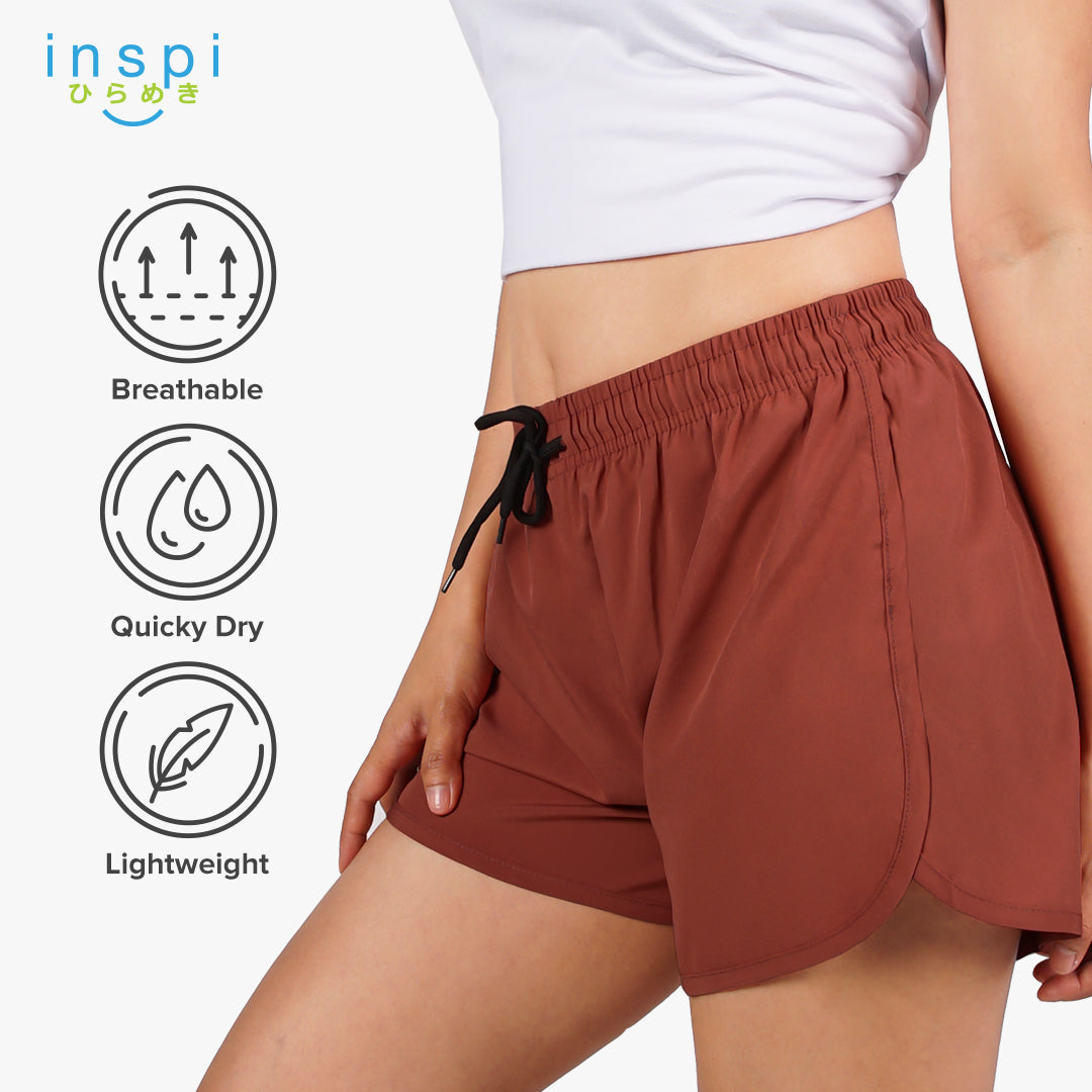 INSPI Running Shorts for Women in Clay