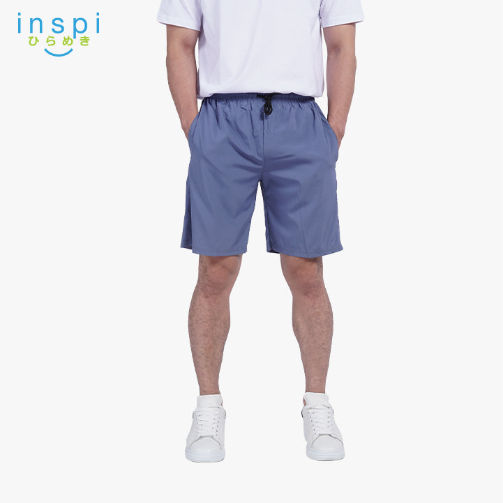 INSPI Training Shorts for Men in Slate Blue Korean Pambahay Summer Casual Comfy Tiktok Short Taslan Men’s