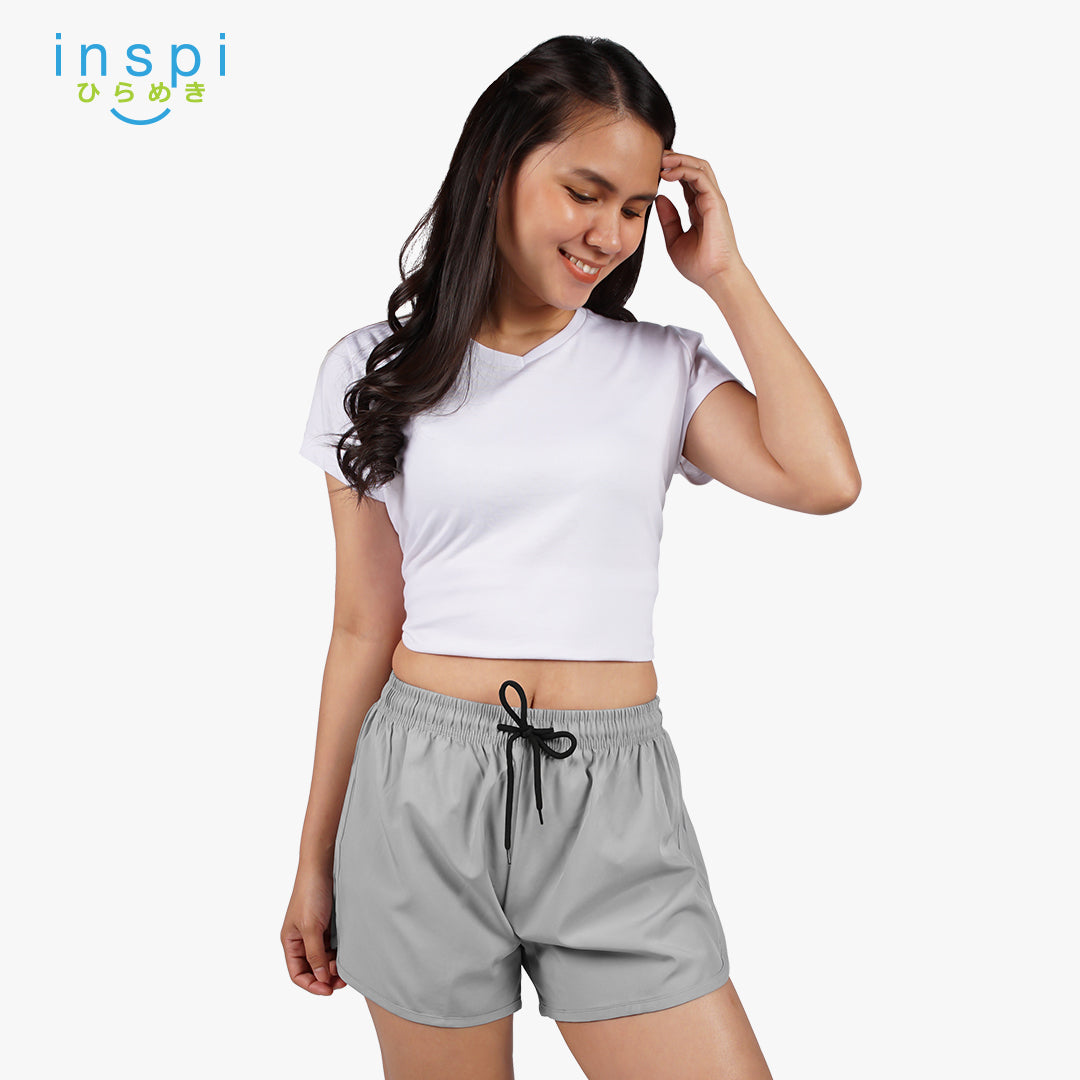 INSPI Running Shorts for Women in Acid Gray