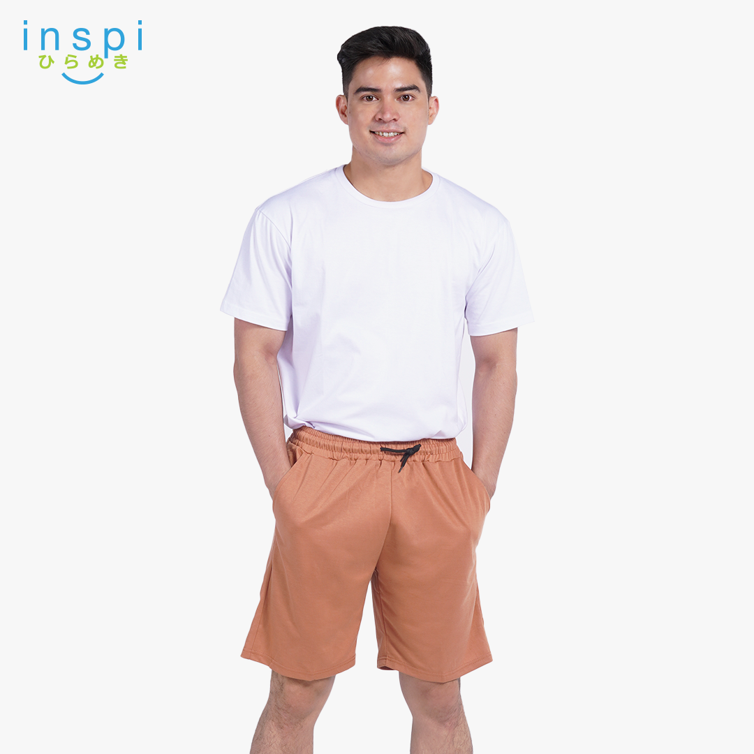INSPI Walking Shorts for Men Summer in Clay Cotton Korean Short for Women Plus Size Beach Outfit