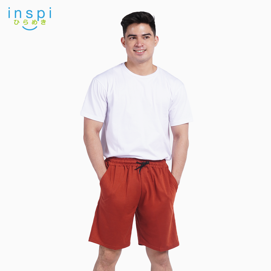 INSPI Walking Shorts for Men Summer in Rust Cotton Korean Short for Women plus size Black Gray Beach Outfit