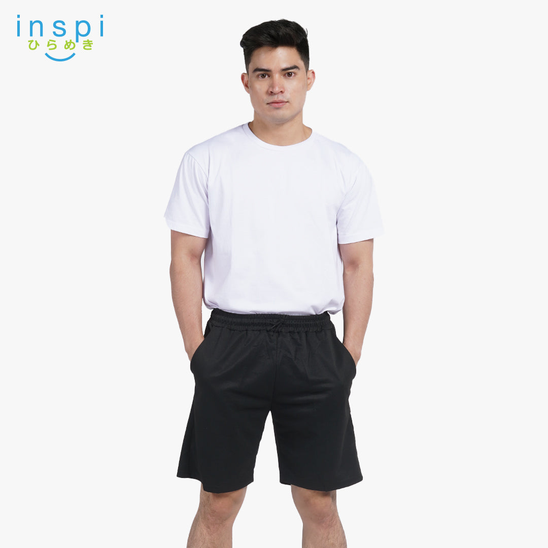 INSPI Walking Shorts for Men Summer in Black Cotton Korean Short for Women Plus Size Beach Outfit