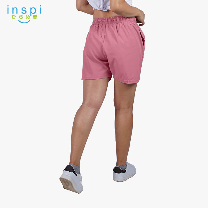 INSPI Training Shorts for Women in Cardinal Rose Korean Pambahay Casual Comfy Tiktok Short Ladies Taslan