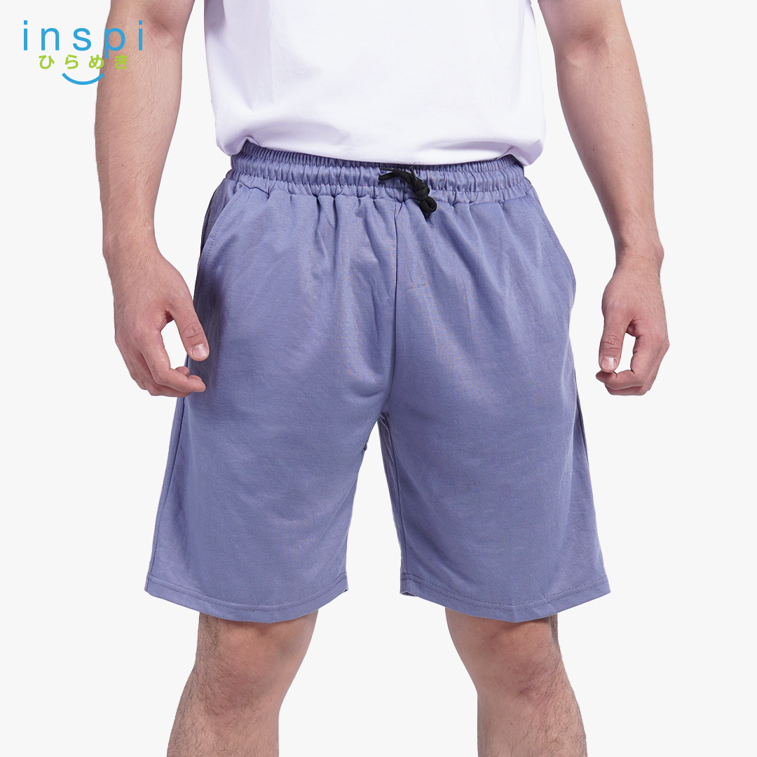 INSPI Walking Shorts for Men Summer in Slate Blue Cotton Korean Short for Women plus size Black Gray Beach Outfit