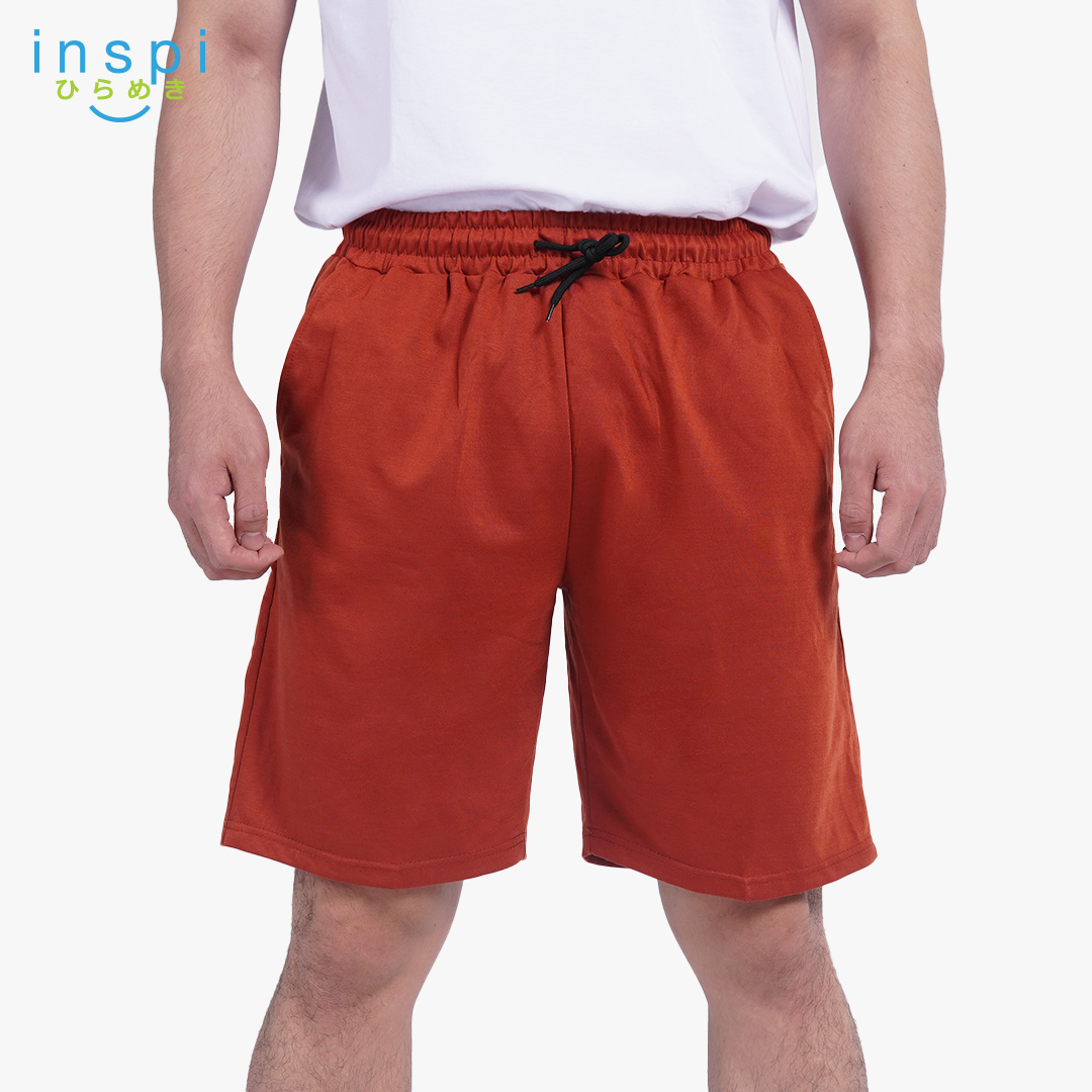 INSPI Walking Shorts for Men Summer in Rust Cotton Korean Short for Women plus size Black Gray Beach Outfit