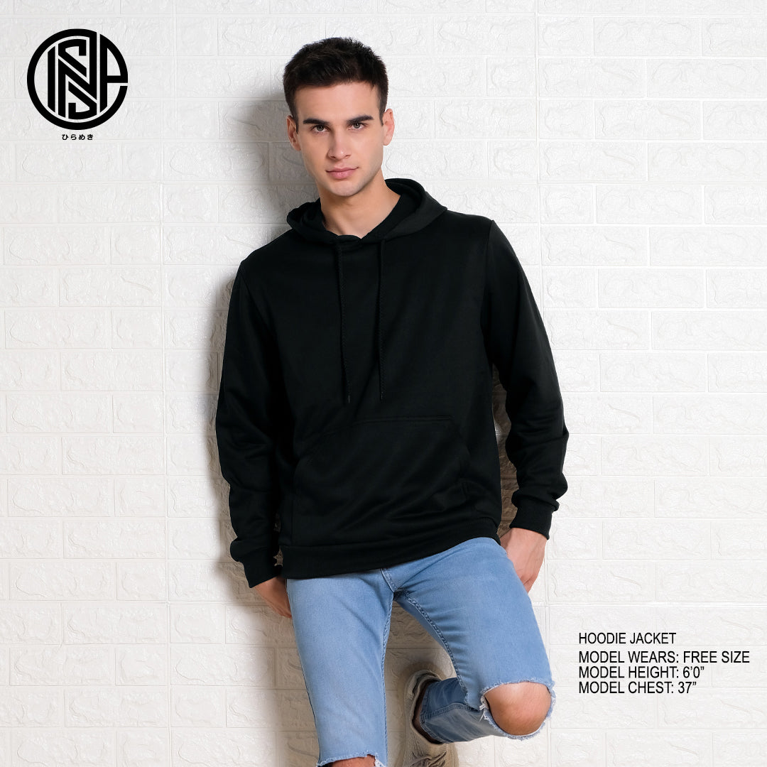 INSPI Plain Hoodie Jacket For Men with Pockets Korean Trendy Tops For Women Cotton Pullover Jackets