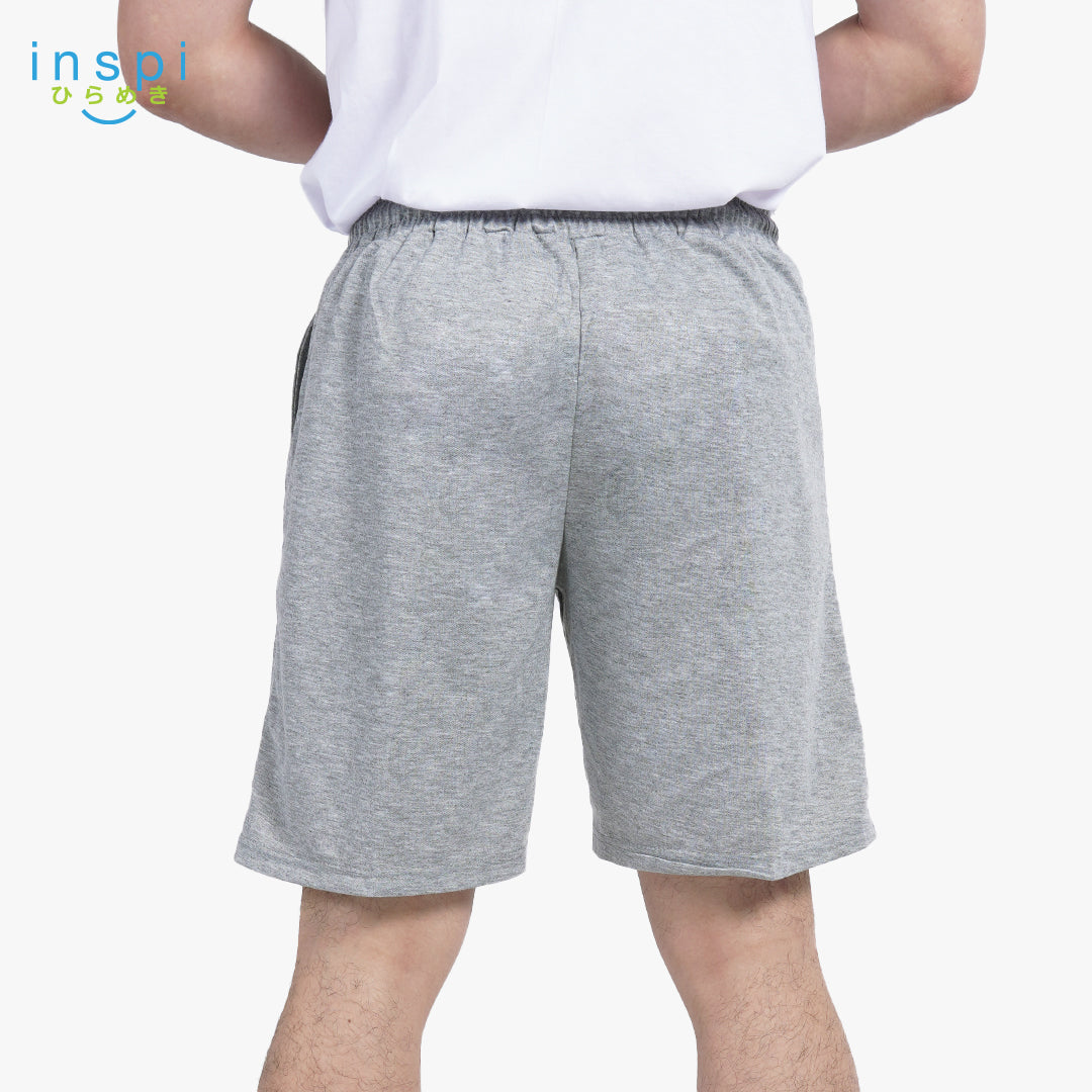 INSPI Walking Shorts for Men Summer in Smoke Gray Cotton Korean Short for Women Plus Size Beach Outfit