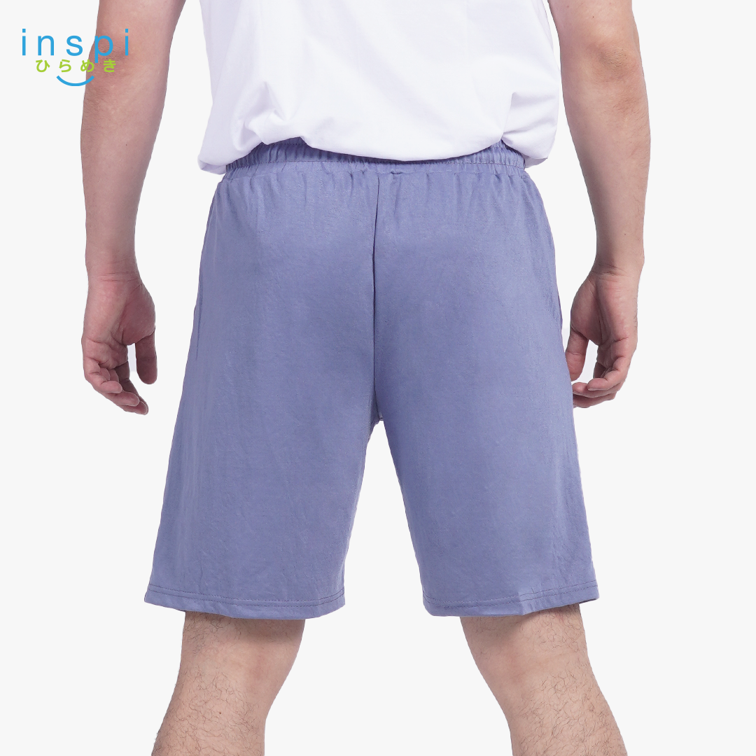 INSPI Walking Shorts for Men Summer in Slate Blue Cotton Korean Short for Women plus size Black Gray Beach Outfit