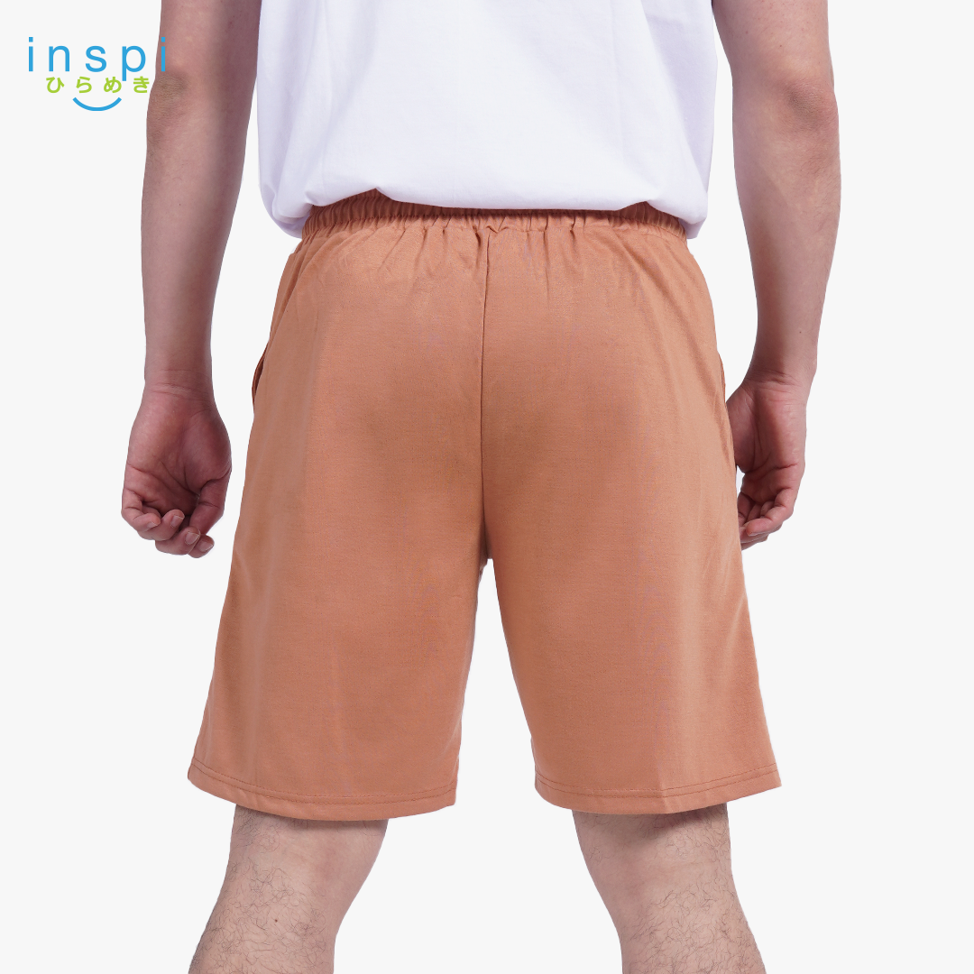 INSPI Walking Shorts for Men Summer in Clay Cotton Korean Short for Women Plus Size Beach Outfit