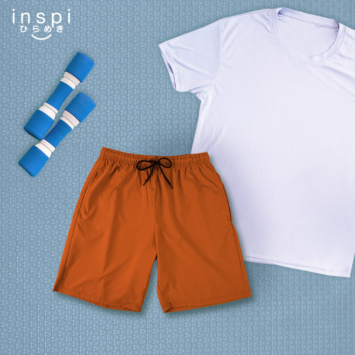 INSPI Training Shorts for Men in Clay Korean Pambahay Summer Casual Comfy Tiktok Short Taslan Men’s