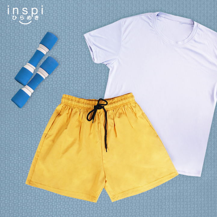 INSPI Training Shorts for Women in Mustard Korean Pambahay Casual Comfy Tiktok Short Ladies Taslan
