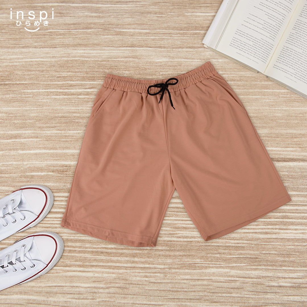 INSPI Walking Shorts for Men Summer in Clay Cotton Korean Short for Women Plus Size Beach Outfit