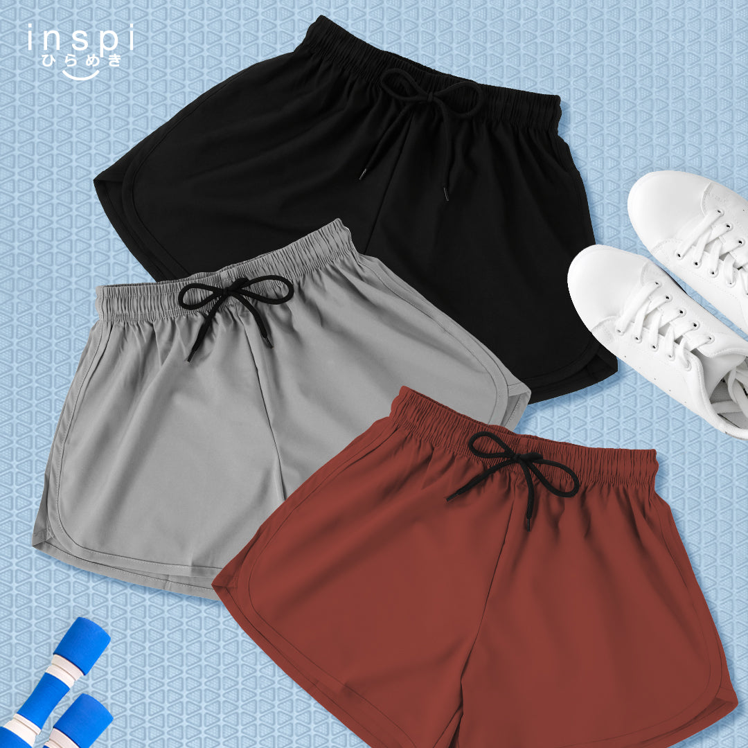 INSPI Running Shorts for Women in Acid Gray