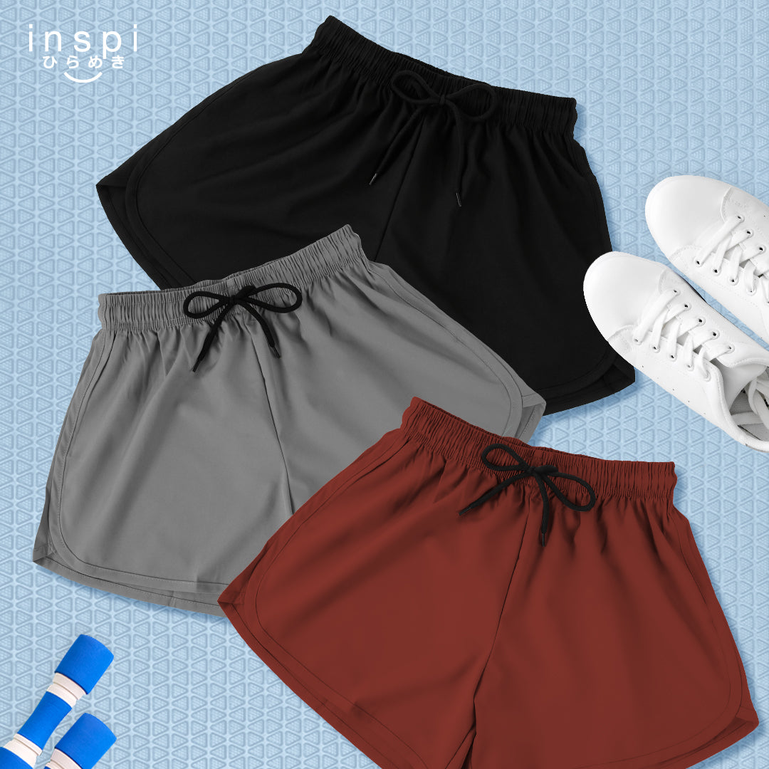 INSPI Running Shorts for Women in Black