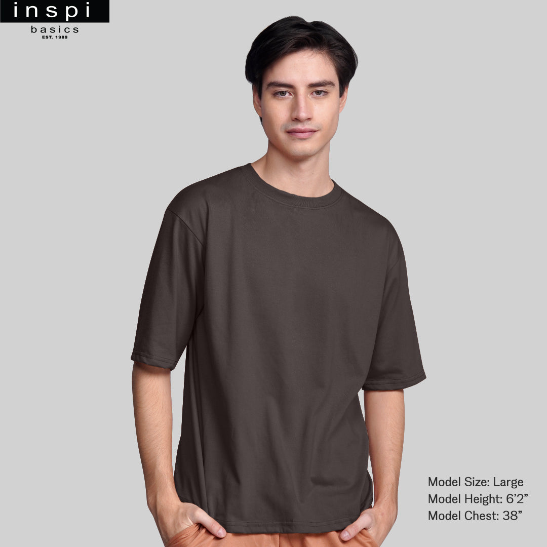 INSPI Basics Premium Ash Gray Oversized Shirt Retro Fresh For Men