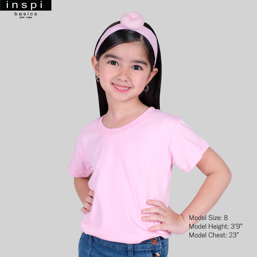 INSPI Basics Premium Cotton Round Neck Shirt Baby Pink Tshirt for Girls