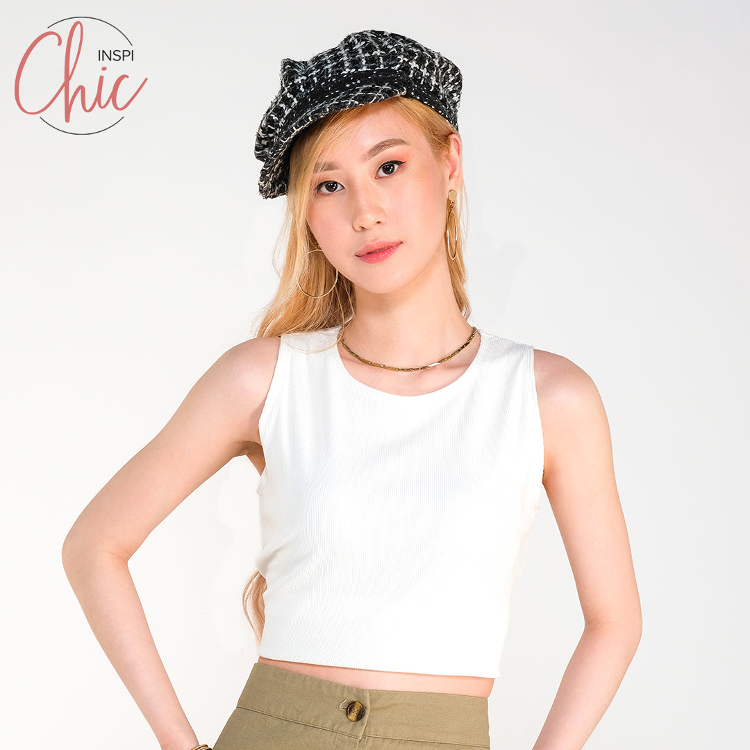 INSPI Chic Ribbed Trendy Curve Halter Top Trendy Top Shirt Sleeveless Top Long Sleeve for Women