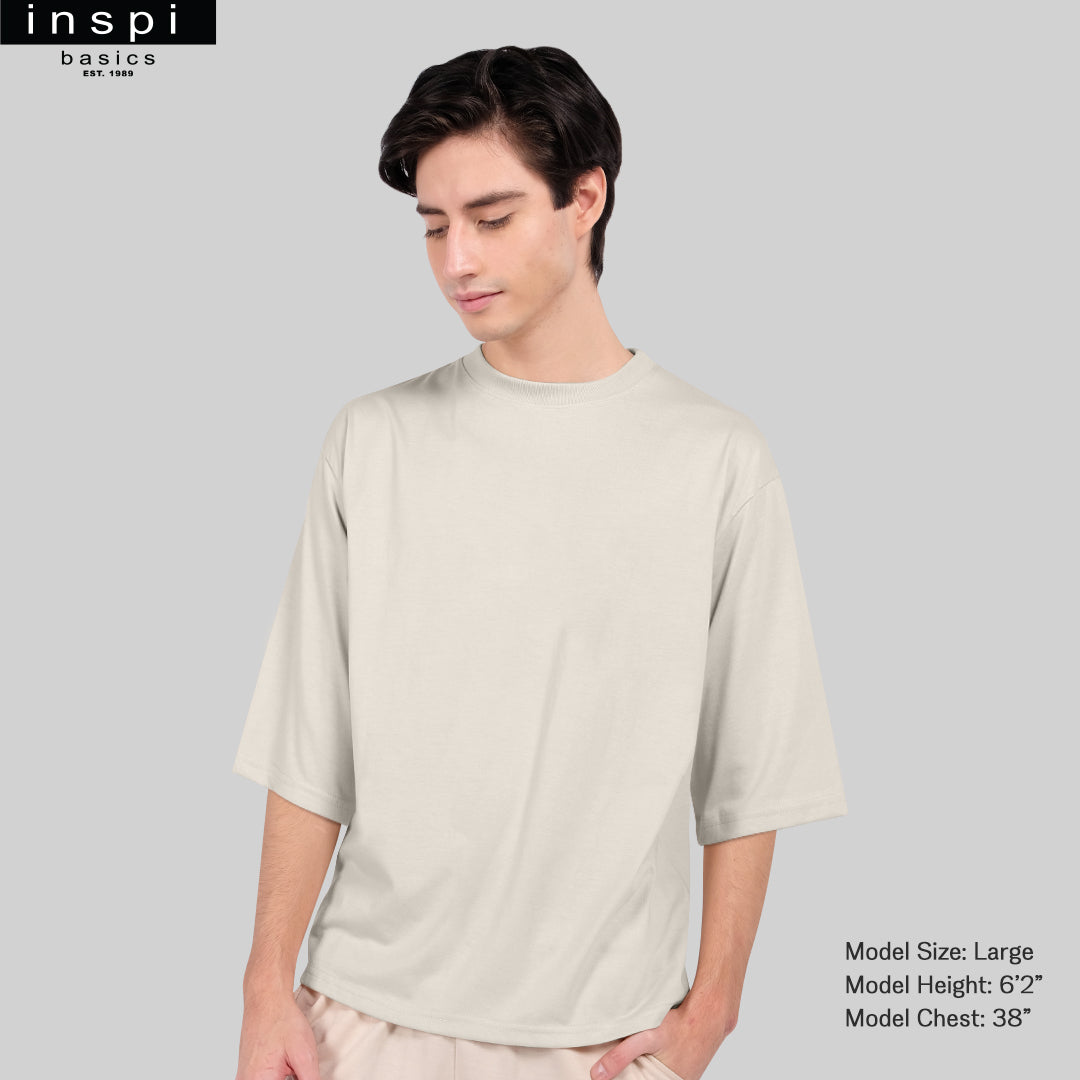 INSPI Basics Premium Ivory White Oversized Shirt Retro Fresh For Men