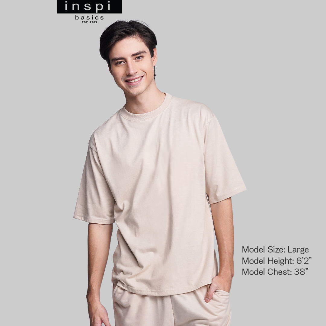 INSPI Basics Premium Khaki Oversized Shirt Trendy Earth For Men