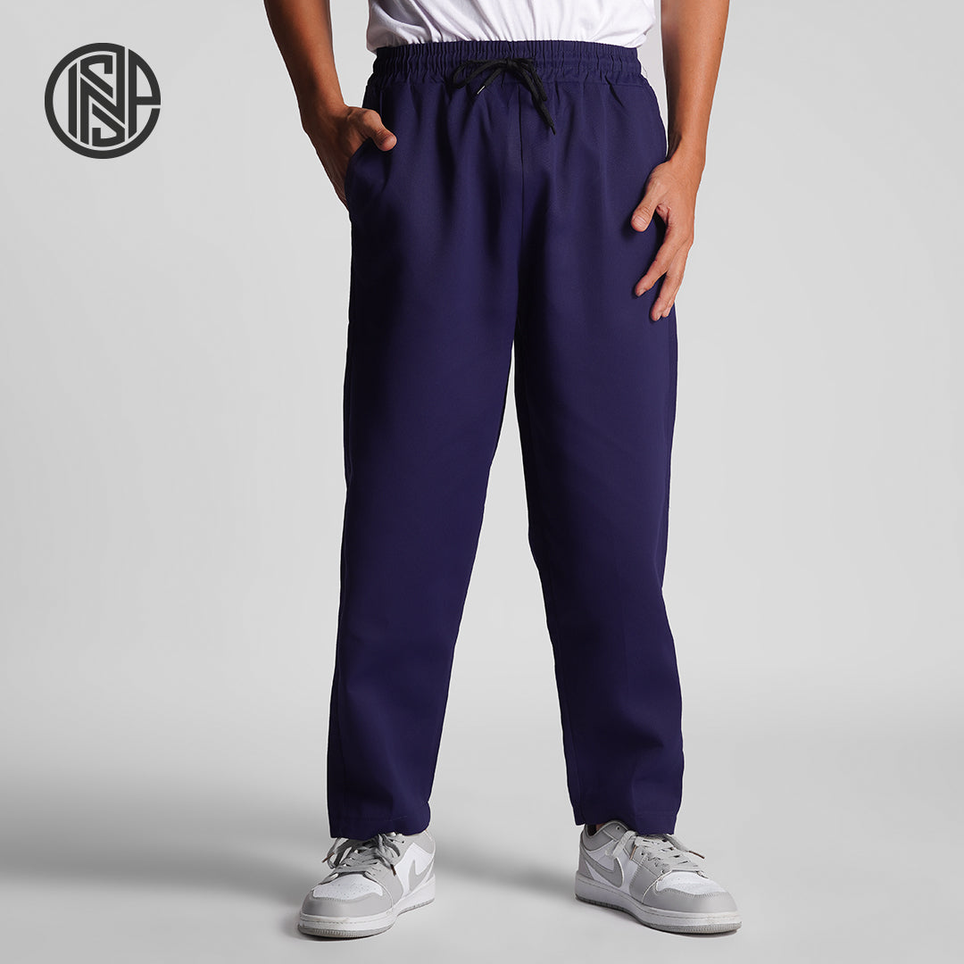 INSPI Oversized Trouser Baggy Pants with Drawstring for Men in Navy Blue
