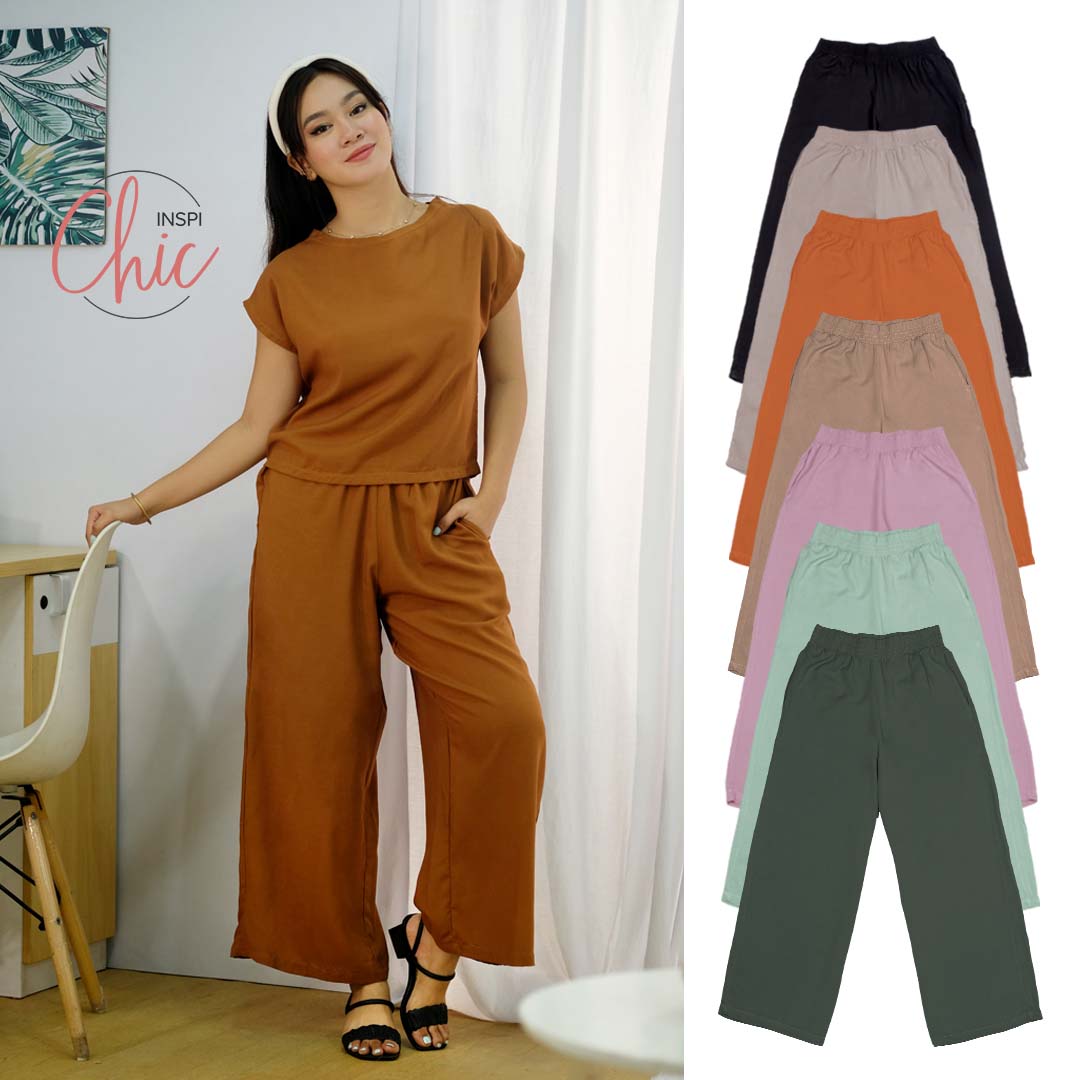 INSPI Chic Nude Boho Square Pants for Women Wide Leg Cotton Highwaist Pink Black Gray Beach Outfit