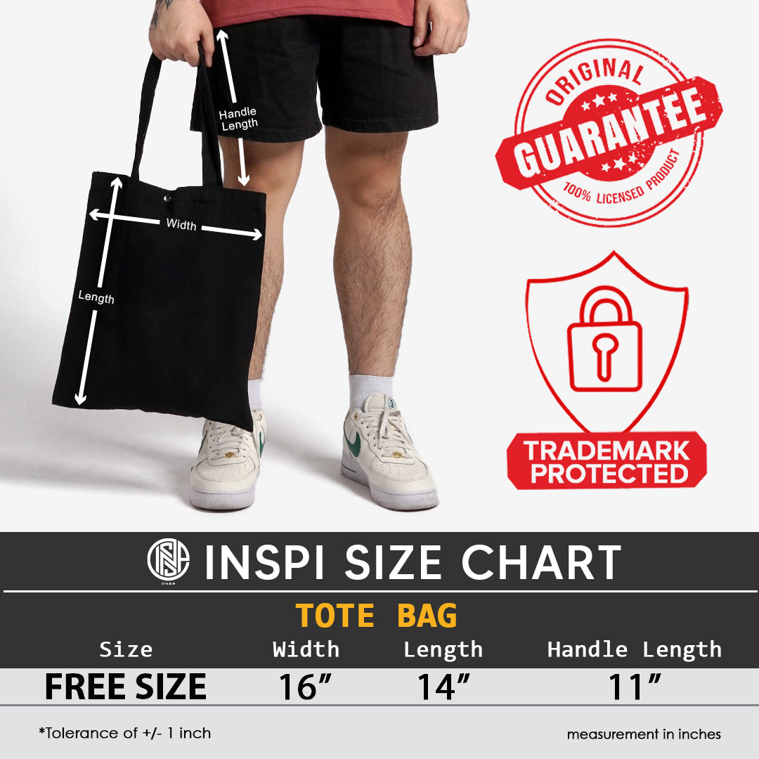 INSPI Minimalist Bible Verse Tote Bag for Woman with Inside Pocket Printed Shoulder Bags for Men Black White