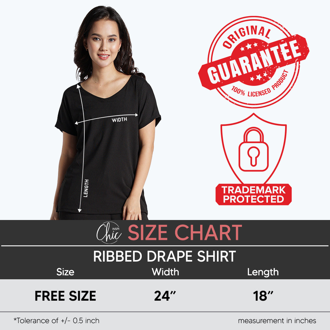 INSPI Chic Plain Ribbed Drape Comfortable Tshirt for Women Rib Knitted Basic Round Neck Blouse Casual Cotton Shirts for Women