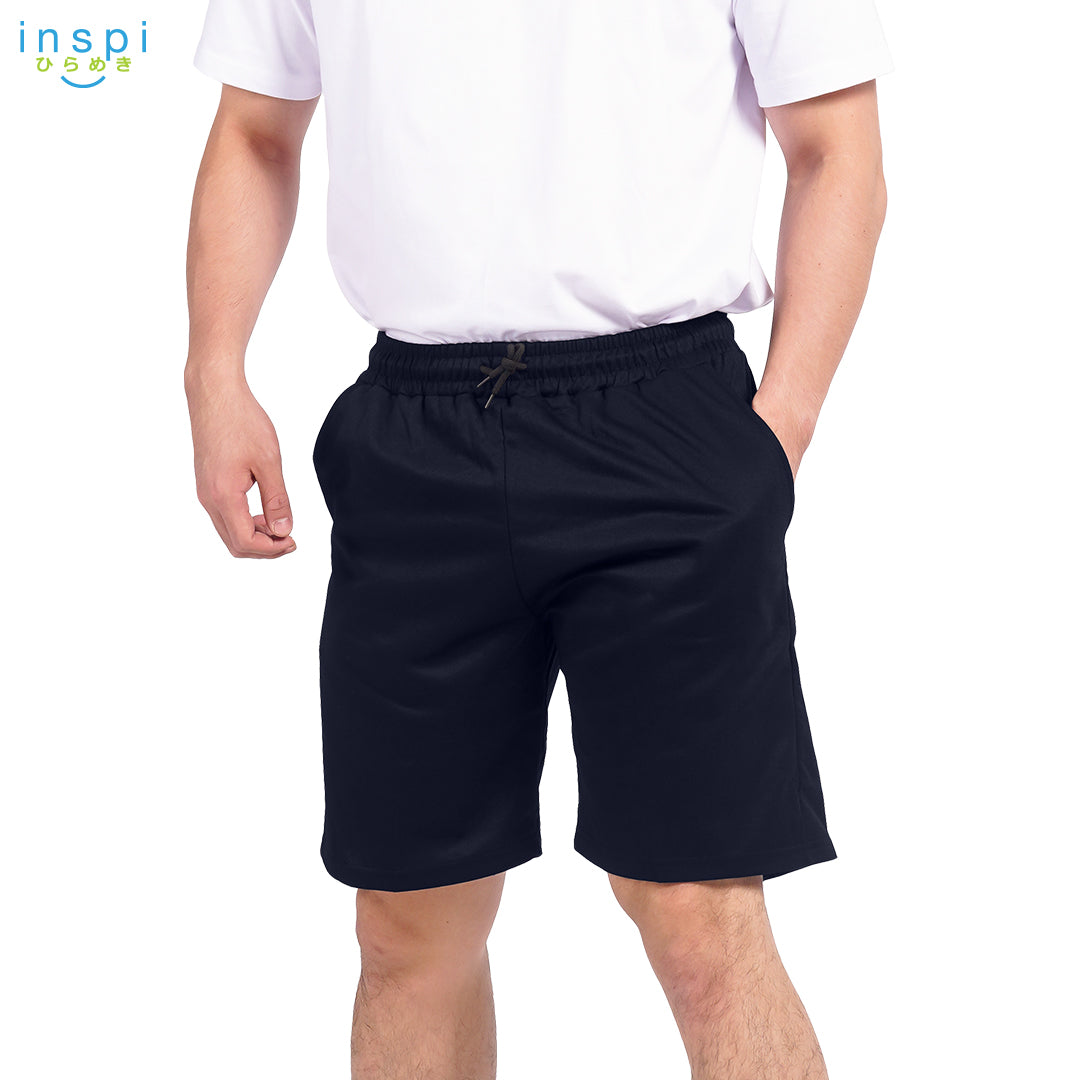 INSPI Walking Shorts for Men Summer in Navy Blue Cotton Korean Short for Women Plus Size Beach Outfit